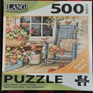 Lang 500 Piece Jigsaw Puzzle Rocking Chair 24" X 18" New Sealed.